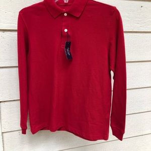 NWT class club polo style, long sleeve shirt, 10/12 Christmas Red color